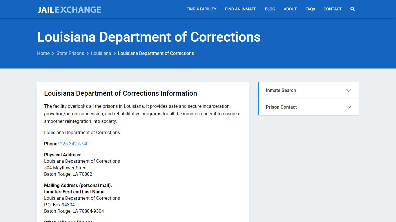 Louisiana Department of Corrections Inmate Search, LA - Jail Exchange